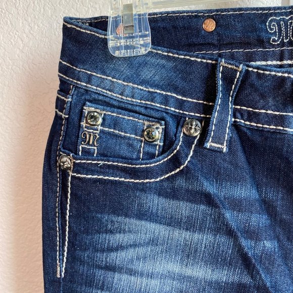 New Miss Me Jeans Women’s Size 26 skinny cut Denim stitched cross‎ Pockets - Picture 4 of 13